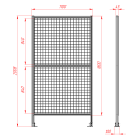 SG-40-1100-2000 | Секция ограждения 1100x2000, серия 40 (Анодированная) изображение 1