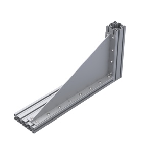 Стальной длинный уголок с ребром жесткости для профиля алюминий серия 40