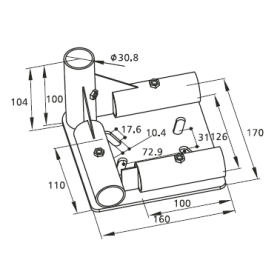 Чертёж на левый адаптер для ролика FH-1002L
