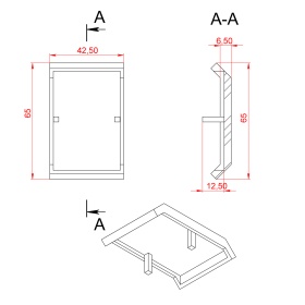 Чертеж крышки углового соединителя 45х45