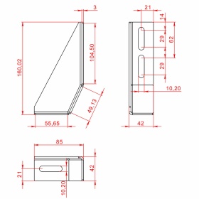 Чертеж фундаментной опоры серии 40, 45, 50 артикул 7143S