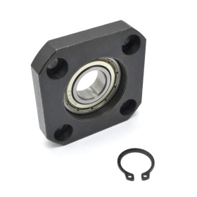 Вид сзади Плавающая фланцевая подшипниковая опора D15 мм со стопорным кольцом