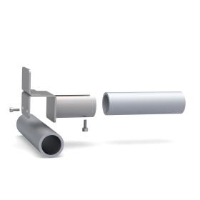 FH-2028B — кронштейн, который позволяет соединять трубы с наружным диаметром 28 мм под углом 90 градусов.