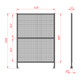 SG-40-1400-2000 | Секция ограждения 1400x2000, серия 40 (Анодированная) изображение 1