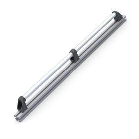 Алюминиевая ручка DH28-L950-E2-C1 установленная на профиле: анодированная поверхность