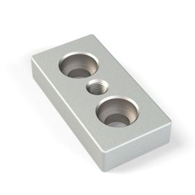 Опорная плита алюминиевая M10-40х80 паз 10