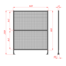 SG-40-1600-2000 | Секция ограждения 1600x2000, серия 40 (Анодированная) изображение 1