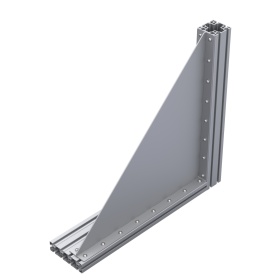 Уголок большой стальной 675х675 мм с ребром для профиля серии 45