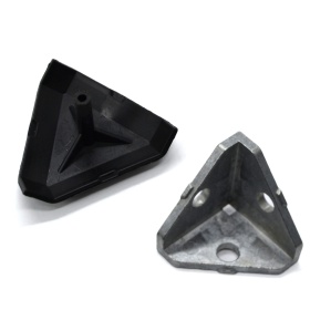 Трехсторонний внутренний угловой соединитель, 40х40, c треугольной заглушкой