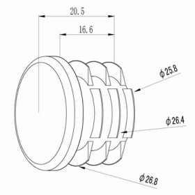 Чертёж пластиковой заглушки F-110-S