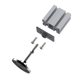 Схема установки: Опора (ножка) с регулировкой, артикул 7644, нержавеющая сталь