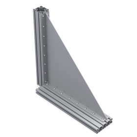 Прямоугольный стальной большой уголок 600х600 мм с ребром жесткости на профиль алюминий серии 40