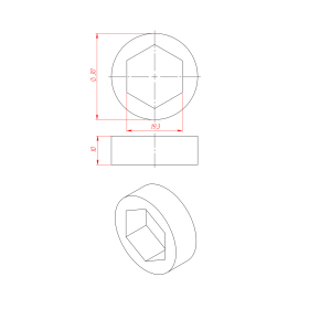 ML-C1004 | Втулка для шестигранной оси 19 мм, толщина 10 мм изображение 1
