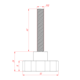 D50M10H60 | Фиксатор М10х60, диаметр 50 мм изображение 3