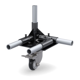 схема крепления: Ролик поворотный с тормозом D75 FHJ-303 с кронштейном