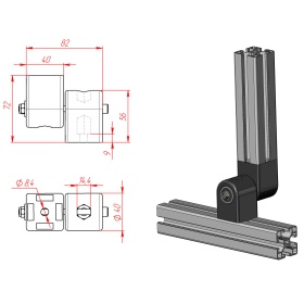 Чертеж ML-1021-8 | Поворотное соединение