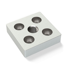 Опорная плита алюминиевая, резьба M16, размер 60х60 мм