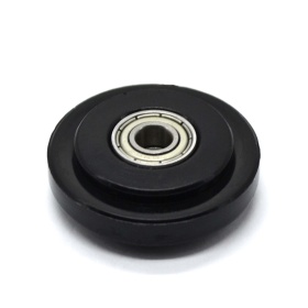 Черный ролик с подшипником для перемещения по пазу конструкционного профиля