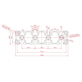 OB-45180-RAL7035 | Профиль 45х180 мм. Паз 10 мм (Светло-серый) изображение 1