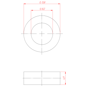 DO14DI8H5-white | Втулка дистанционная пластик, черный 14х8х5 мм изображение 2