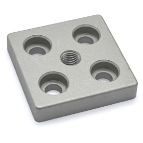 7005-AL-Slot10-M16 | Опорная плита алюминиевая M16-80х80 паз 10