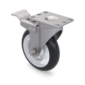 Ролик поворотный D125 — общий вид поворотного механизма диаметром 125 мм с тормозной системой