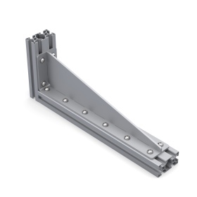 Уголок 330 мм стальной длинный с ребром для профиля серии 30