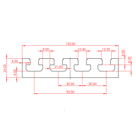 OB-24120-RAL9005 | Профиль 24х120мм, паз 10 мм (Черный) изображение 1