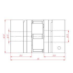 MH-D40L66-12x14 | Муфта соединительная, кулачковая изображение 2