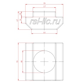 Чертёж пазового сухаря для серий 20 и 25, резьба М6