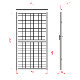 SG-45-1800-1000-Door | Дверь 1000x1800 для ограждения, серия 45 (Анодированная) изображение 1