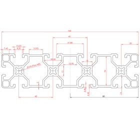 OB-40160L-RAL5015 | Профиль 40х160 мм, облегченный. Паз 8 мм (Голубой) изображение 1