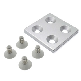 Торцевая пластина серебряная на профиль 90 со вставками