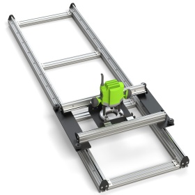 Рабочая поверхность и направляющие для выравнивания слэба 600×2000 мм в действии.