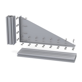 Уголок 315х675 мм большой сталь для профилей серии 45 сварка с ребром жесткости 4 мм