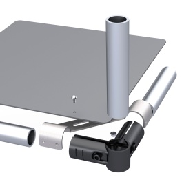 Крепление на примере кронштейн FH-1009B: трубный модульный соединитель из металла.