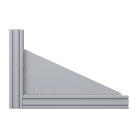 Прямоугольный длинный уголок 350х750 мм с ребром жесткости на профиль серии 50