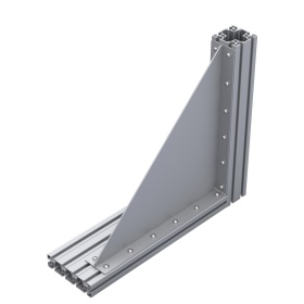 Большой стальной уголок сварка 495х495 мм с ребром жесткости 4 мм на профиль алюминиевый серия 45