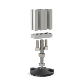 Схема сборки: Опорная плита алюминиевая M16-40х80 паз 10