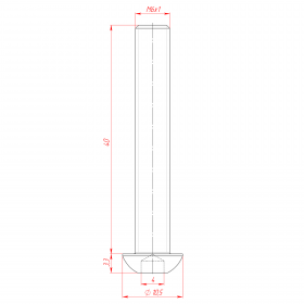 Чертёж винта М6х40, ISO7380