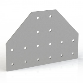 Соединительная пластина, усиленная, Т-типа, 16 отверстий, серия 45