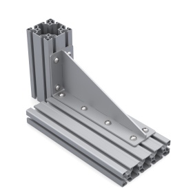 Длинный уголок стальной с ребром для профиля серии 40