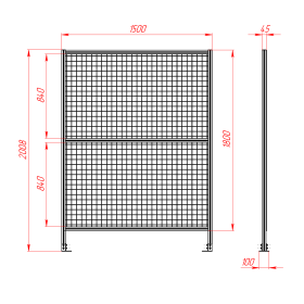 SG-40-1500-2000 | Секция ограждения 1500x2000, серия 40 (Анодированная) изображение 1