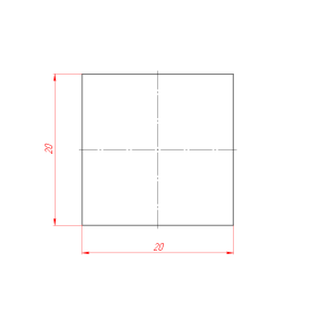 PK-20X20 | Квадрат алюминиевый 20x20 мм изображение 1