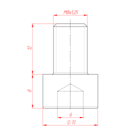 Чертеж - Винт М8х12 DIN912
