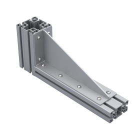 Длинный уголок 150х350 мм для профилей серии 50 сталь сварка с ребром жесткости 5 мм