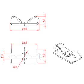 Чертеж пазового фиксатора М5, к алюминиевым профилям серии 20