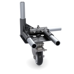 Ролик поворотный с тормозом RSI-FHJ403 пример крепления к кронштейну