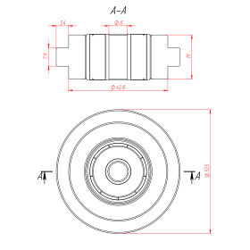 Чертёж ролика для перемещения по пазу (8 мм) конструкционного профиля