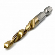 RSI-Drill+Tap-M6/1.0 | Сверло-Метчик М6/1.0 c винтовой канавкой, однопроходный